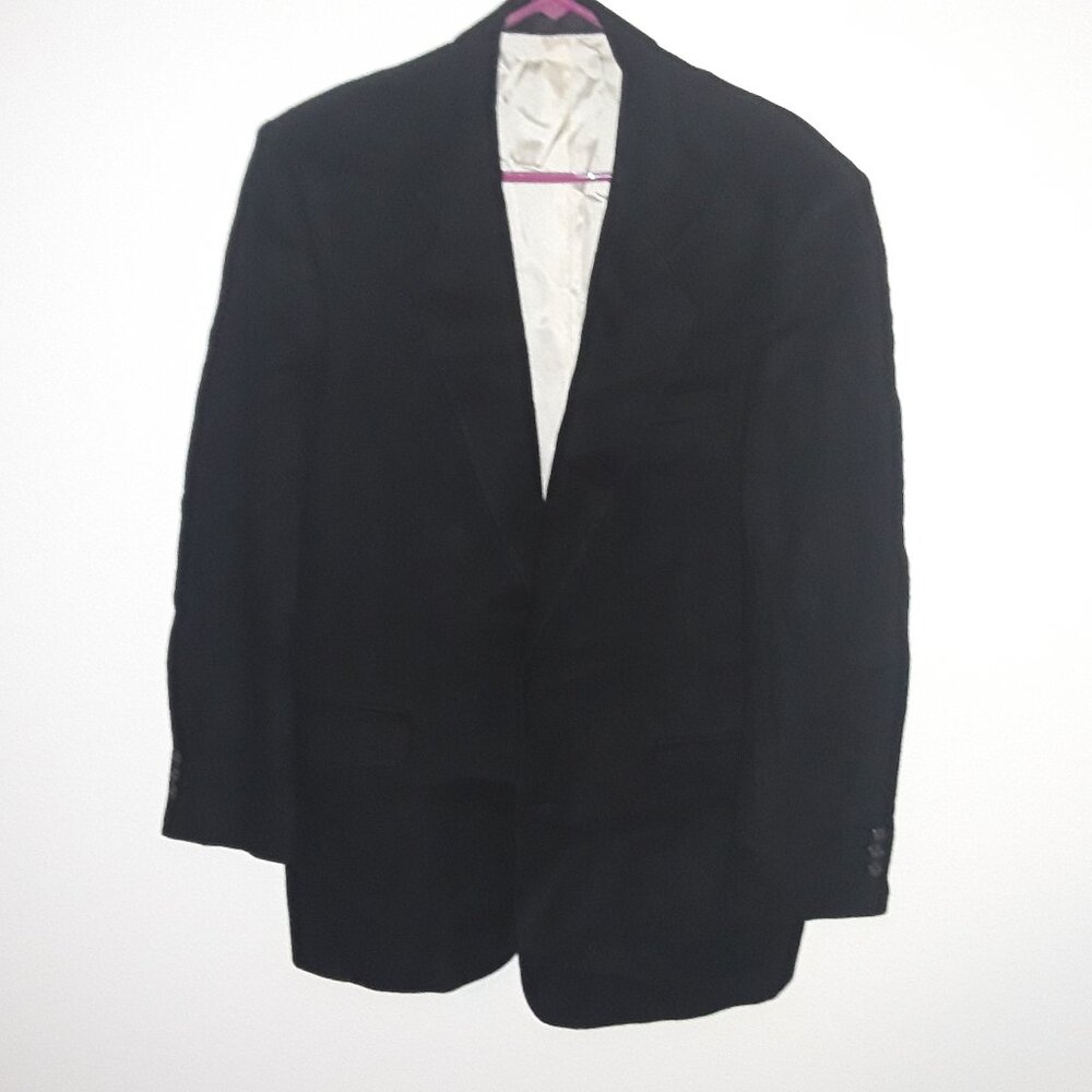 Fioravanti Studio New York mens large black 100% cashmere w/gold satin lining